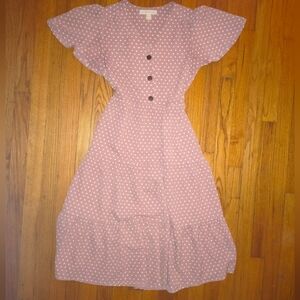 (B3G1) Polka Dot Flutter Sleeve Dress